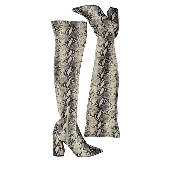 Steve Madden Women's Jacoby Thigh High Over The Knee Boots Snake Pattern Tall 6 - Picture 4 of 6